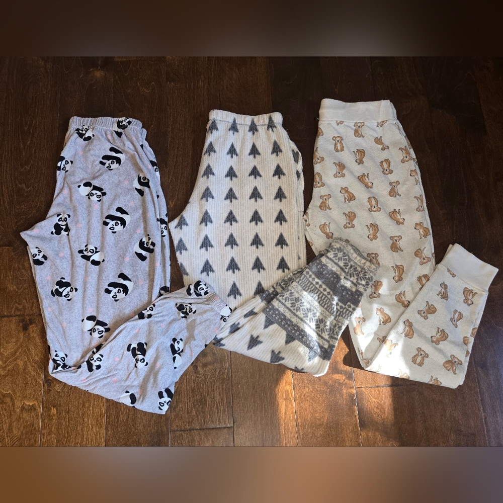 Kensie And Secret Treasures Cozy Patterned Pajama Pants Set Of 3 Size Small - Picture 2 of 7